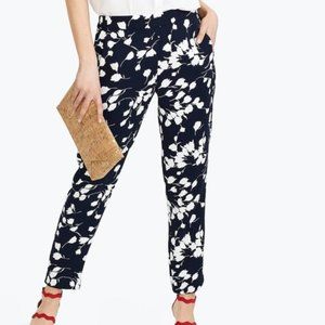 J. Crew Factory Navy and White Floral Pants